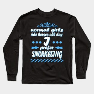 Snorkeling Girl Coral Sea Vacation Diving Long Sleeve T-Shirt